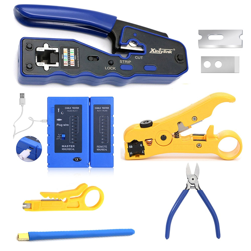 xintylink rj45 clamping tool crimper hand network pliers cat5 cat6 ethernet cable Stripper pressing clamp tongs clip lan cutter