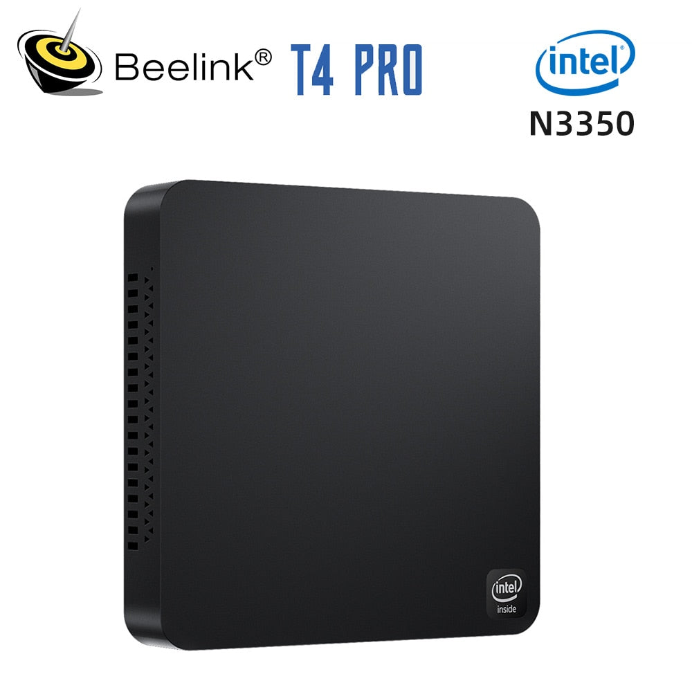 Beelink T4 Pro Mini PC Intel Apollo Lake Processor N3350 Win 10 4K 4GB 64GB BT4.0 1000M AC Wifi  Mini Computer