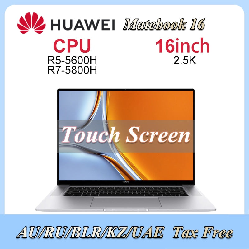 HUAWEI MateBook 16 Laptop AMD R5-5600H/R7-5800H 16G/32GB 512GB SSD Notebook 16" 2.5K Eye Protection Computer PC Netbook