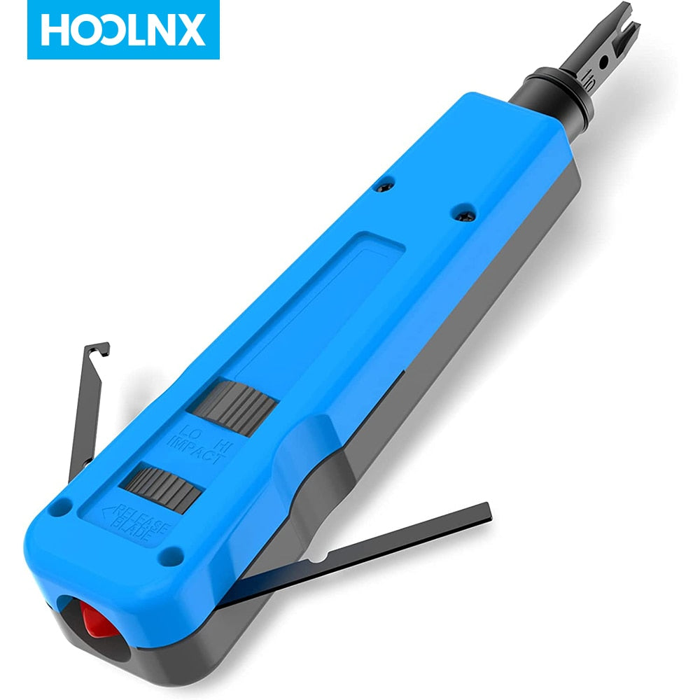 Hoolnx Impact 110 Punch Down Tool with Cable Hook, Enlarged Blade Storage for 110/66 Blades, RJ45 Terminal Insertion Tools