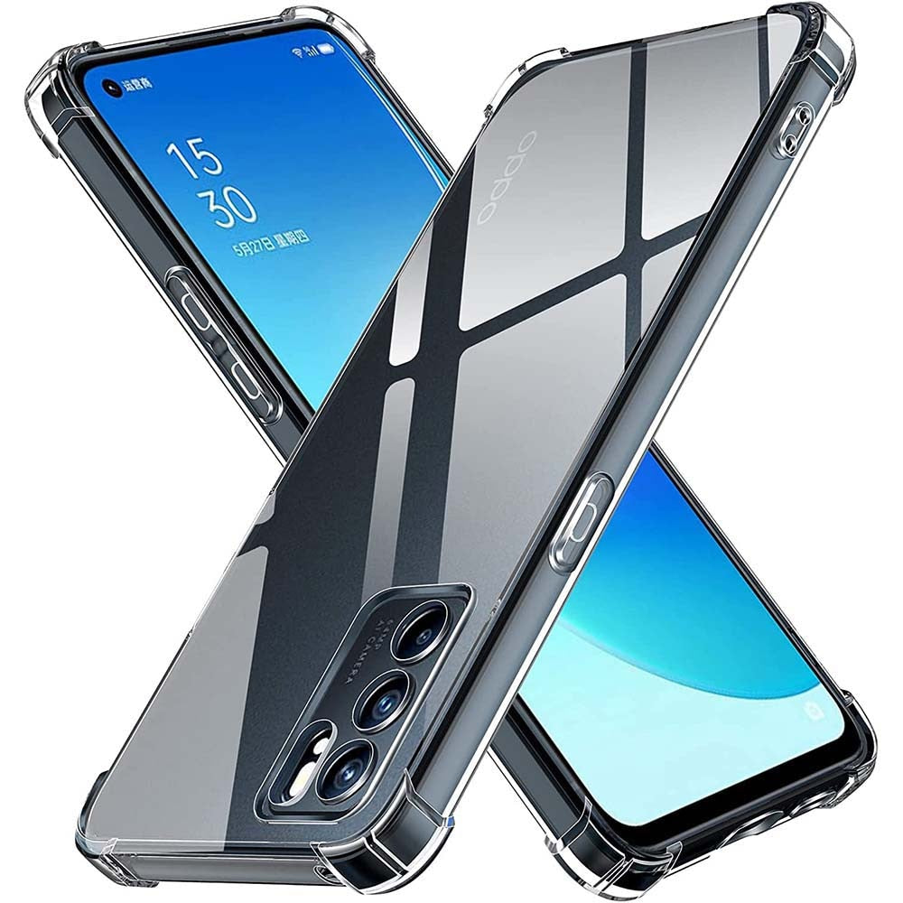 Clear Case for Oppo Reno 6 5G Reno6 4G Crystal Soft TPU Transparent Shockproof Phone Cover for Reno 7 4G Reno 5 4G Reno 3 2F 2Z