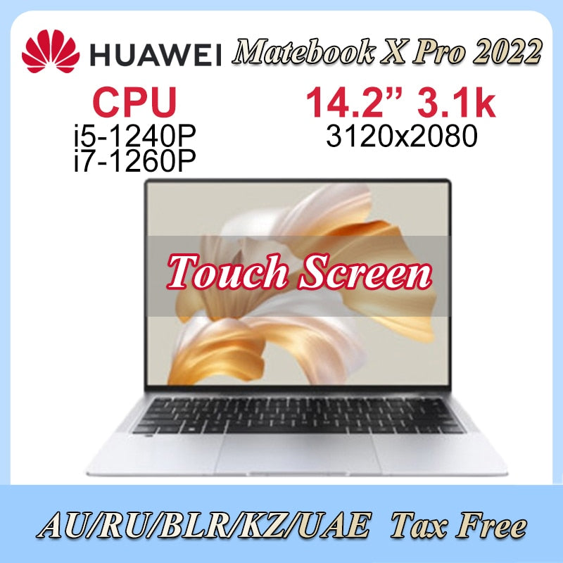 HUAWEI MateBook X Pro Laptop Intel i7-1260P/i5-1240P 16GB 512GB/1TB SSD 14.2Inch 3.1K Touch Primary Color Full Screen Notebook