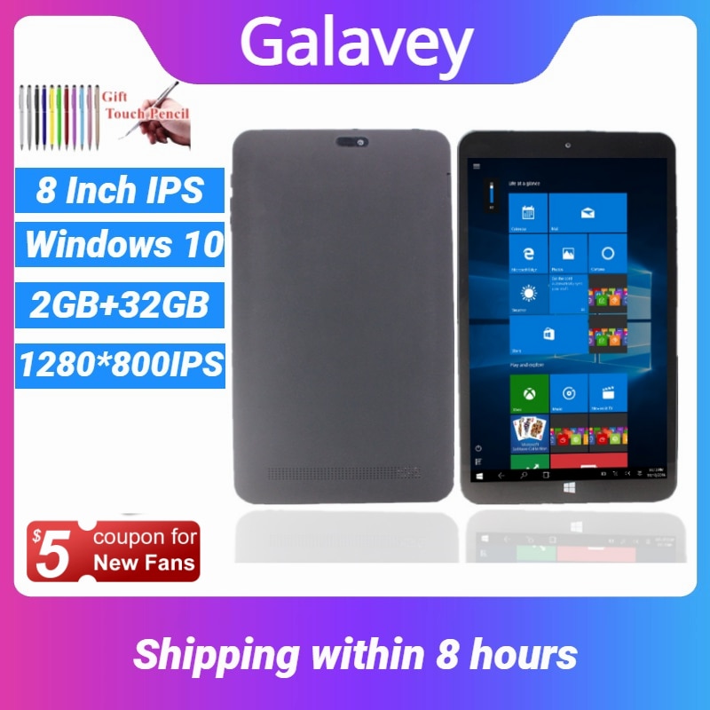 Cheapest 8 Inch AR1 Notebook Windows 10 Tablet PC Quad Core 2GB RAM 32GB ROM Support WIFI Multi-touch 1280*800IPS Dual Cameras