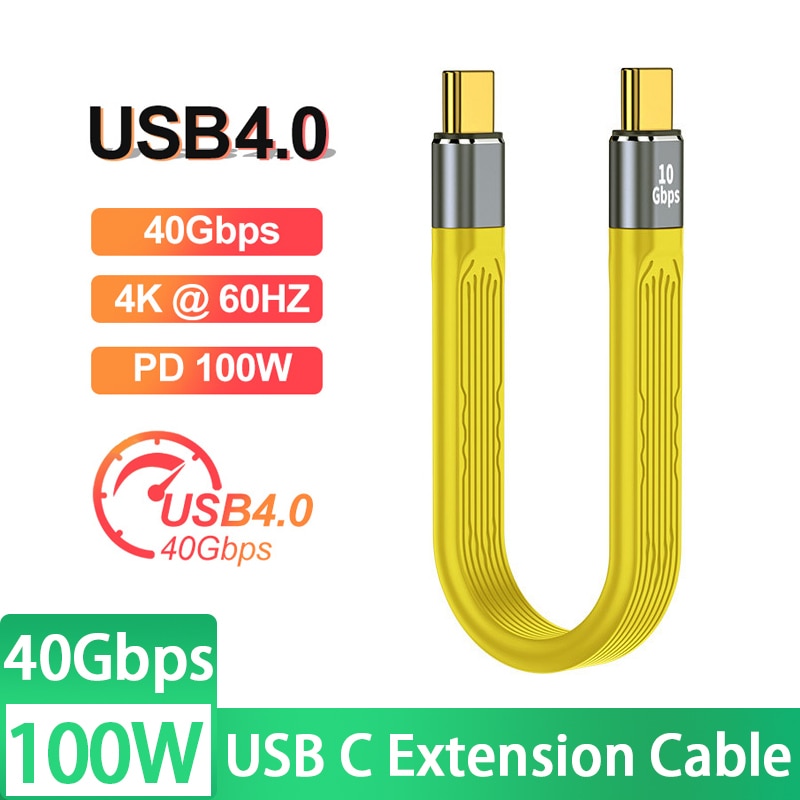 USB 4.0 Gen3 40Gbps Thunderbolt 3 Data Cable PD 100W 5A  Fast Charging USB C to Type C Cable 4K@60Hz Cable USB Tipo C Data Cabel