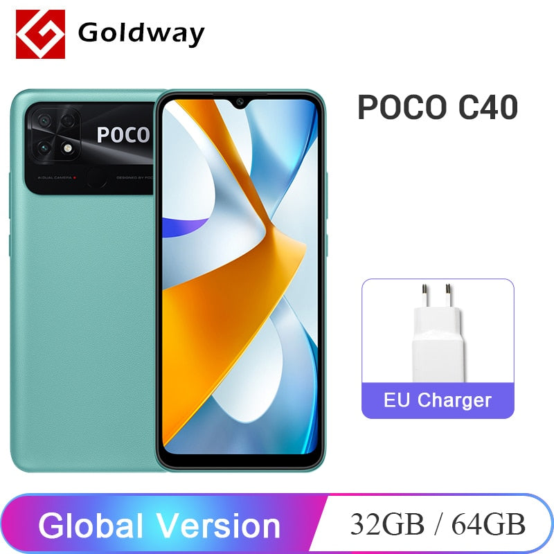 POCO C40 32GB/64GB Global Version 6.71" DotDrop Display 13MP Dual Camera 6000mAh Battery Octa Core CPU