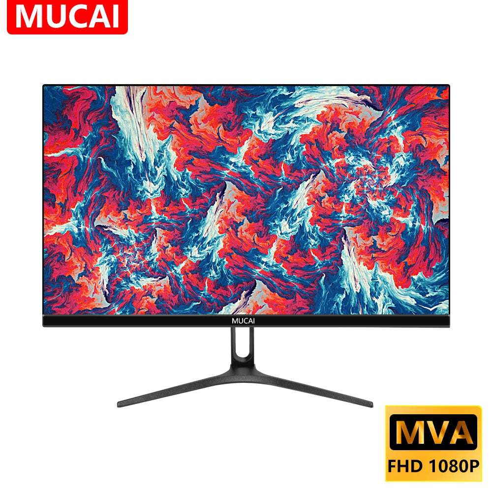MUCAI N240E 24 Inch Monitor Office Gaming Computer Display FHD 1080P MVA Light Screen HDMI-compatible VGA Power Por 1920*1080