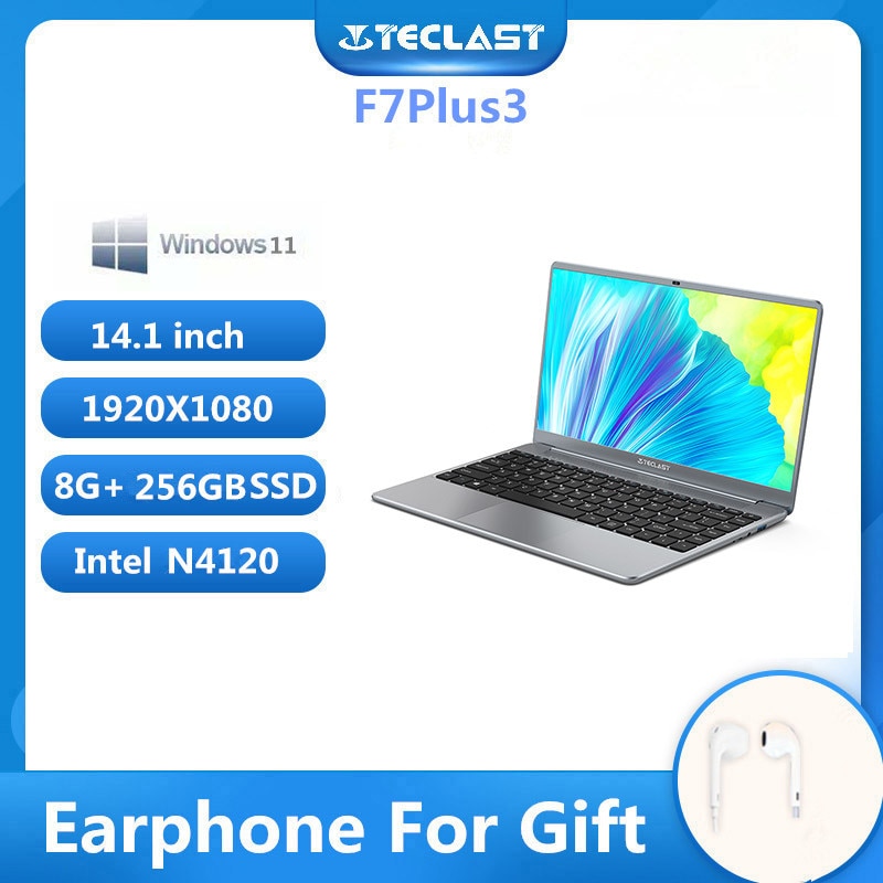 Teclast F7 Plus 3 Laptop 14.1 "1920x1080 8GB RAM 256GB SSD Intel Gemini Lake N4100 Windows 11 dwupasmowy Wi-Fi Notebook USB 3.0
