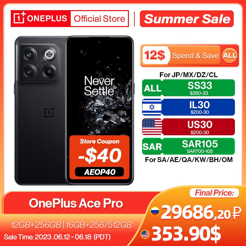 OnePlus Ace Pro 5G 10T 10 T Global Rom 150W SUPERVOOC Charge 4800mAh 6.7 AMOLED 50MP Camera