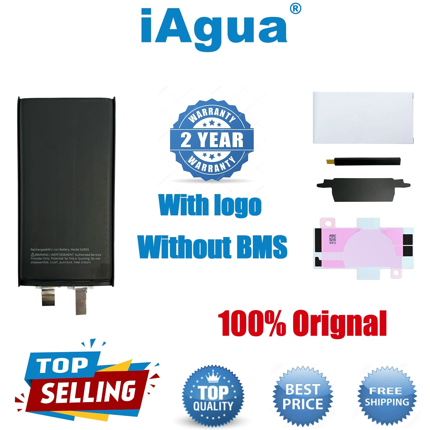 10pcs Orignal Battery Cell for iPhone 12 12mini 13 13mini Pro Max without Bms No Flex Repair Bateria Health Fix XR XS XSMAX