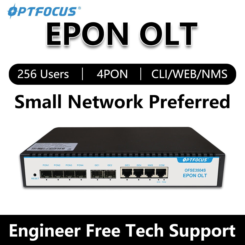 OPTFOCUS EPON OLT 4PON PX20+ 7dB 9dB SFP EPON OLT 1G Compatible with All Brand of ONU 256 Users Free Shipping