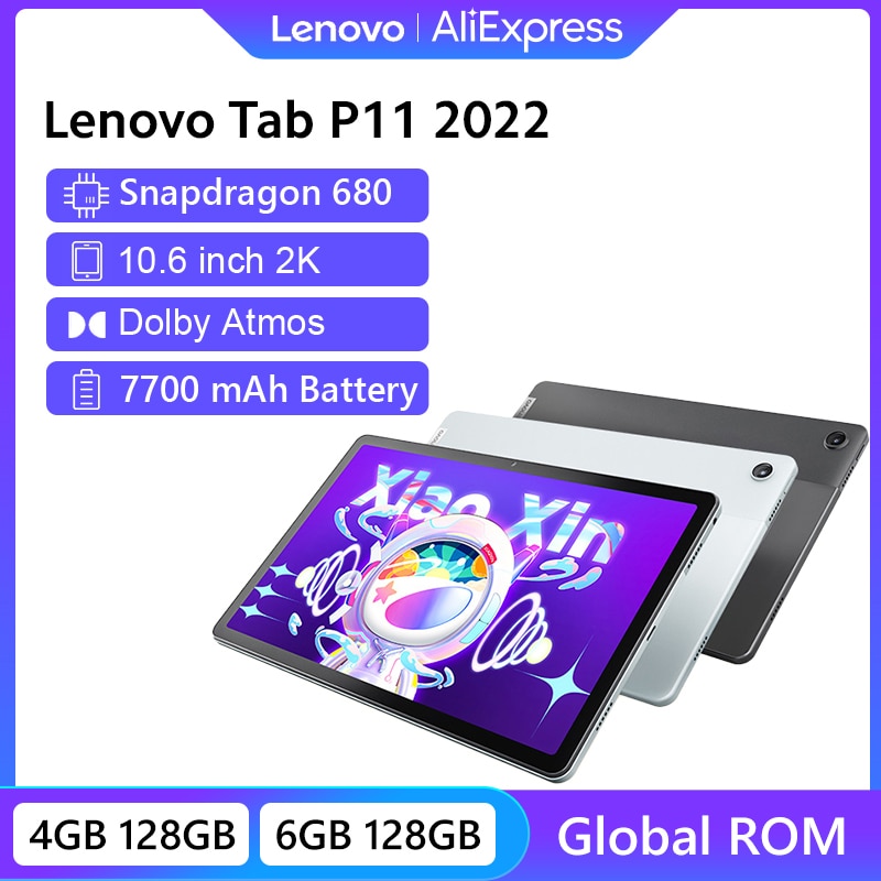 Global ROM Lenovo Tab P11 2022 or Xiaoxin Pad 2022 Snapdragon 680 Octa Core 10.6'' Screen  64GB 128GB 7700mAh Android 12 Tablet