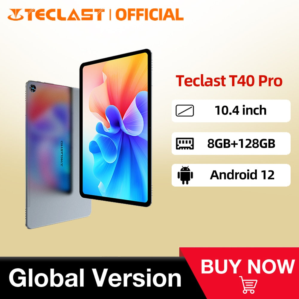 Teclast T40 Pro 8GB RAM 128GB ROM 10.4 inch Tablet 2000x1200 UNISOC T616 Octa Core 4G Network Android 12 Fast Charging