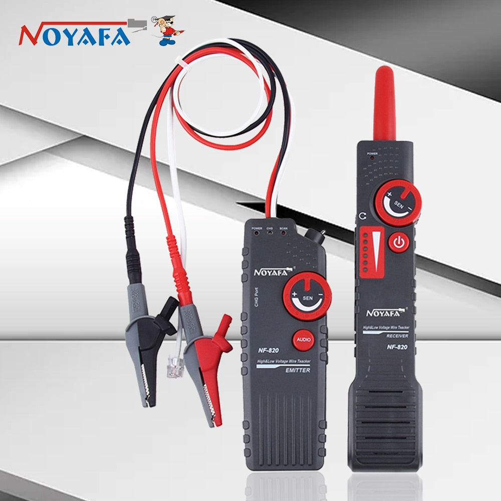 NOYAFA NF-820 Underground Cable Locator with Alligator Clip Anti-Interference High&Low Voltage Wire Locator Network Wire Tracker