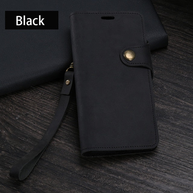 Leather Flip Phone Case For Samsung Galaxy S20 S6 S7 Edge S8 S9 S10 Plus S10e Note 8 9 10 Lite 20 Ultra Crazy Horse Wallet Bag