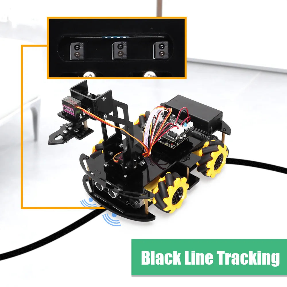 TSCINBUNY Smart Robot Arm Car Kit for Arduino Programming Complete Robot Kit with Mecanum Wheels for STEM Education +E-manual
