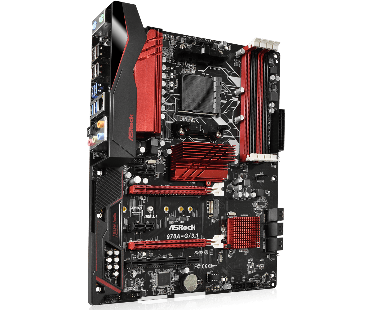 AM3+ Motherboard Asrock 970A-G/3.1 AMD 970 4XDDR3 6XSATA III M.2 USB 3.1 ATX  FOR AMD Phenom II X6 X4 X3 X2 CPU