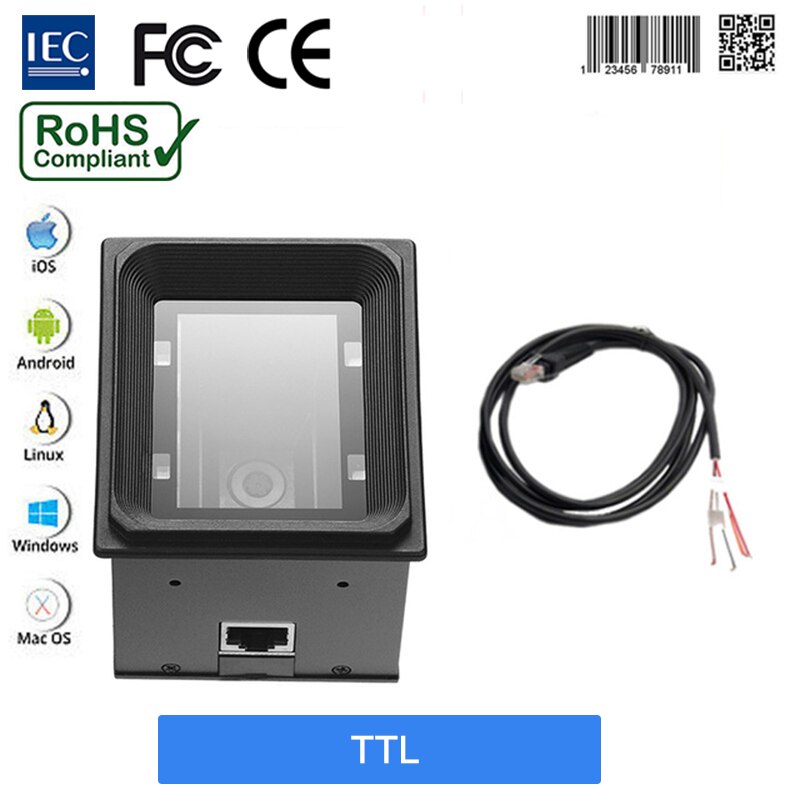 EP3000 2D/QR/1D Barcode Scanner Module with Wiegand/RS485/USB/RS232 Interface Embedded Reader for Kiosk, Access Control, POS