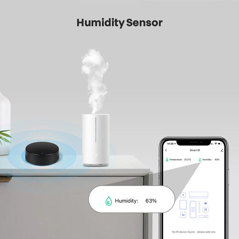 EARYKONG Tuya WiFi IR Remote Control With Temperature Humidity Sensor For Air Conditioner Smart Home Support Alexa Google Home