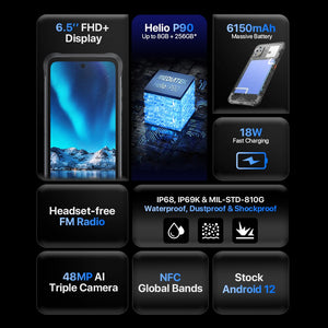 UMIDIGI Bison 2 Bison 2 Pro Rugged Android Smartphone 128GB 256GB, Helio P90, 6.5'' FHD+, 48 MP Triple Camera, 6150mAh Cellphone