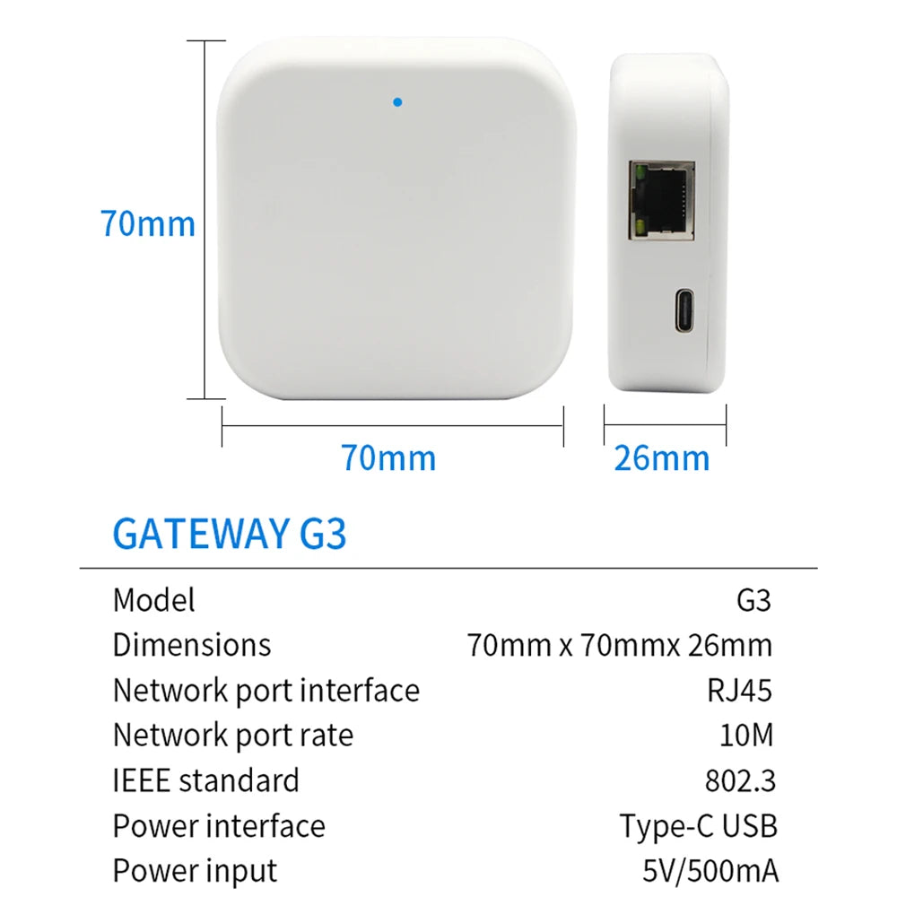 TTLOCK G3 Wifi Gateway for Smart Door Lock Bluetooth TTlock Phone Remote Control LOCK Unlock Bluetooth to Wifi converter RJ45
