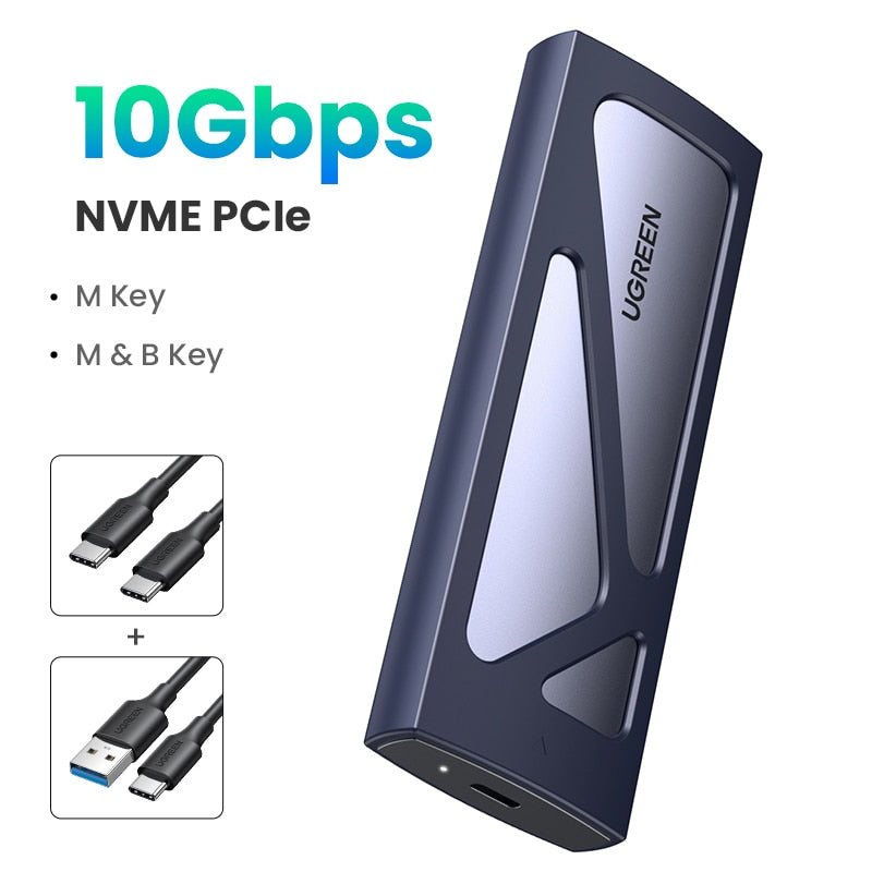 UGREEN M2 SSD Case NVME SATA Dual Protocol M.2 to USB Type C 3.1 SSD Adapter for NVME PCIE NGFF SATA SSD Disk Box M.2 SSD Case