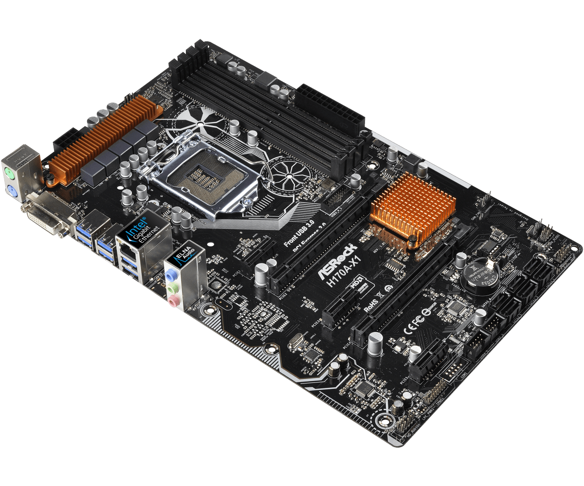 LGA 1151 Motherboard ASROCK H170A-X1 Motherboard Intel H170 DDR4 64GB PCI-E 3.0 SATA III DVI ATX For 6th Gen Core i7/i5/i3 cpus