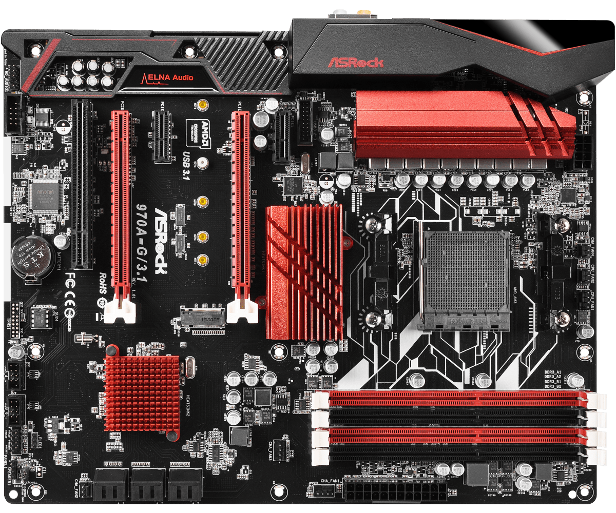 AM3+ Motherboard Asrock 970A-G/3.1 AMD 970 4XDDR3 6XSATA III M.2 USB 3.1 ATX  FOR AMD Phenom II X6 X4 X3 X2 CPU