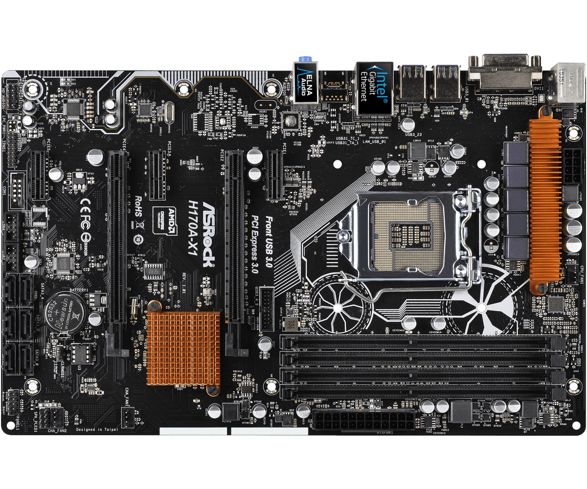 LGA 1151 Motherboard ASROCK H170A-X1 Motherboard Intel H170 DDR4 64GB PCI-E 3.0 SATA III DVI ATX For 6th Gen Core i7/i5/i3 cpus