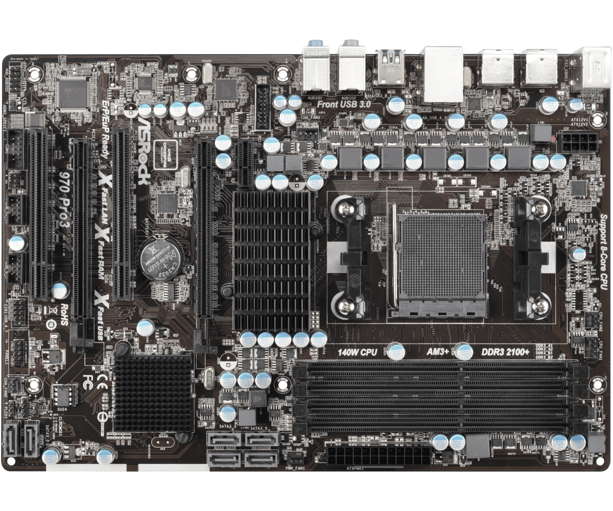 Socket AM3/AM3+ Motherboard ASRock 970 PRO3 R2.0 DDR3 32GB AMD 970 Motherboard SATA III PCI-E 2.0 USB2.0 ATX For Phenom II X6/X4