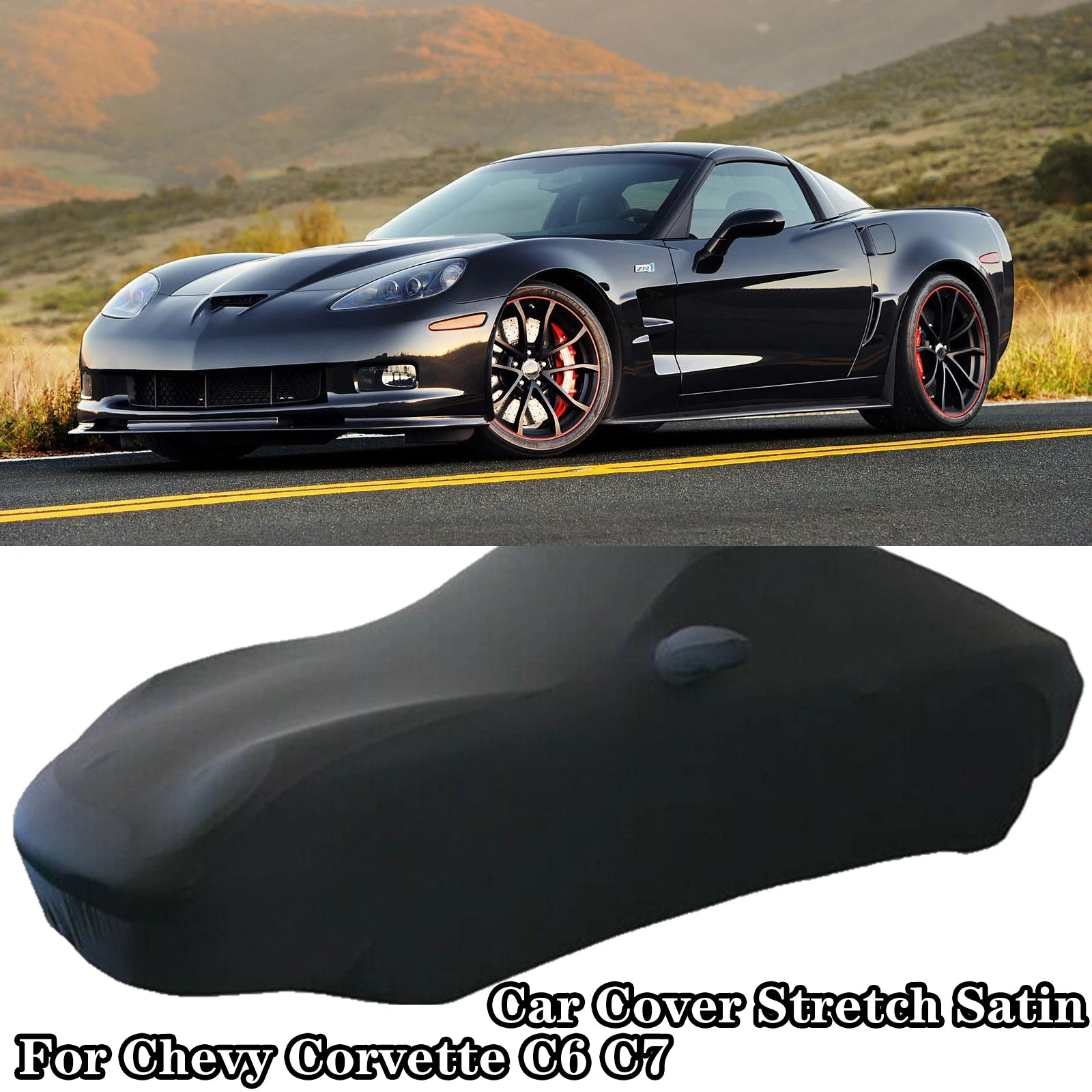 For Chevy Corvette C6 C7 Car Cover Stretch Satin Scratch Dustproof Ultraviolet-proof Indoor