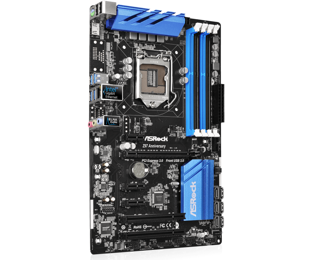 ASRock Z97 Anniversary Motherboard LGA 1150 Intel Z97 4xDDR3 32GB HDMI USB 3.1 ATX Supports 5th Gen Intel Core i7i5i3 cpu