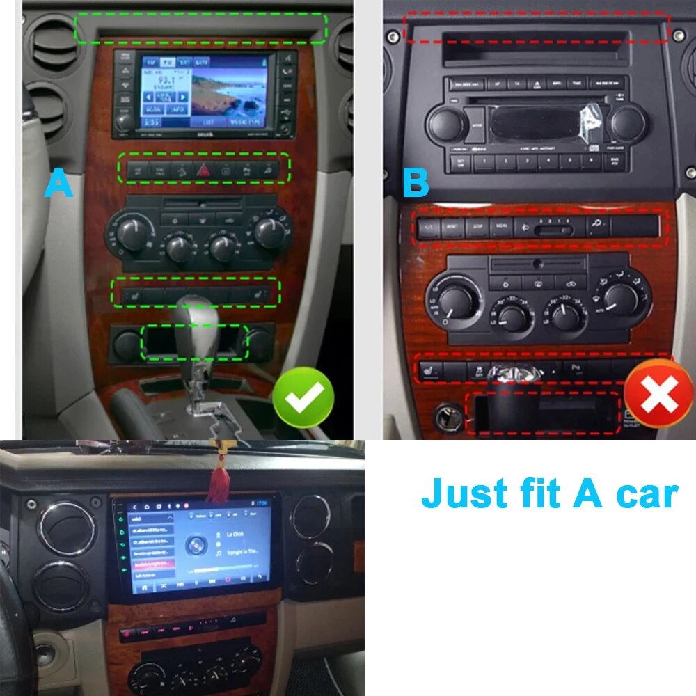 NAVISTAR T5 Android 10 Car Radio For Jeep Commander XK 2007 Car Audio Navigation GPS No 2din 2 din DVD  Multimedia Video Player