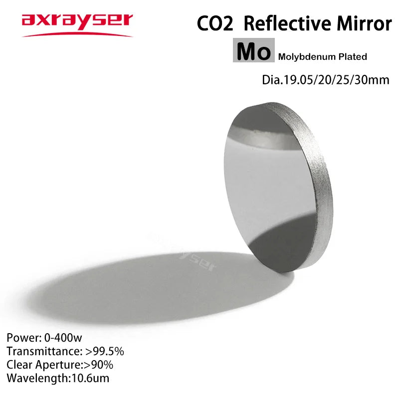 Co2 Laser Laser Cut Mirrors Mo Plated Reflective Lens for Cuting Machine 10.6um 400W Dia20/25/30/38.1mmMirrored Lenses Engraver