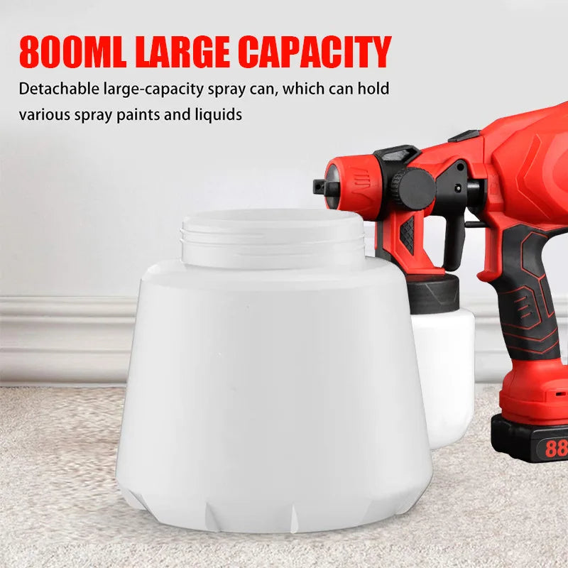 Electric Spray Gun Cordless Paint Sprayer Auto Furniture Steel Coating Airbrush Fit Makita 18V Battery with battery