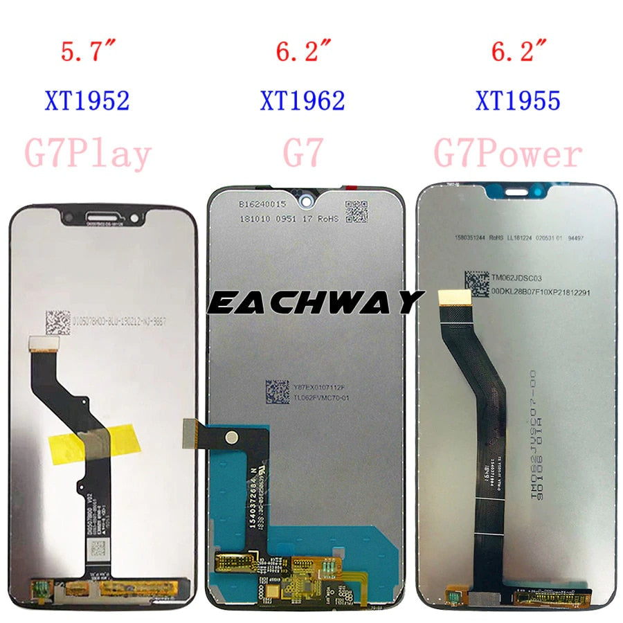 Tested G7 LCD For Motorola Moto G7 Power Display XT1955 LCD G7 Plus Touch Screen Digitizer G7 Play LCD Replacement XT1952 LCD