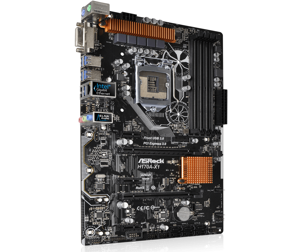 LGA 1151 Motherboard ASROCK H170A-X1 Motherboard Intel H170 DDR4 64GB PCI-E 3.0 SATA III DVI ATX For 6th Gen Core i7/i5/i3 cpus