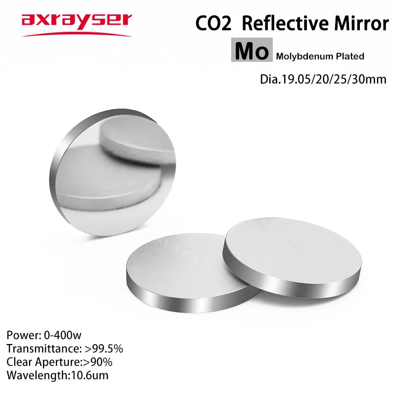 Co2 Laser Laser Cut Mirrors Mo Plated Reflective Lens for Cuting Machine 10.6um 400W Dia20/25/30/38.1mmMirrored Lenses Engraver