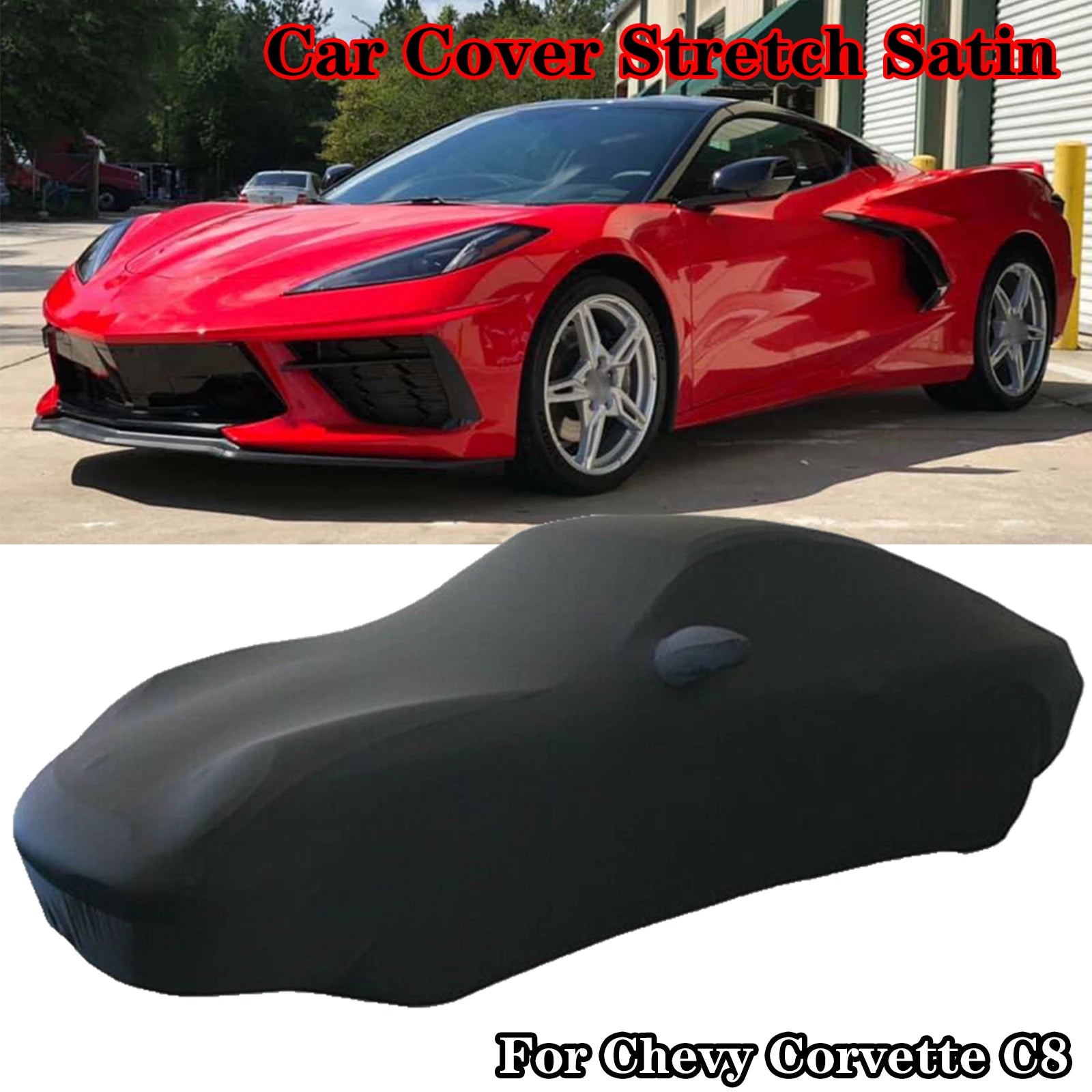 Car Cover Stretch Satin Scratch Dustproof Ultraviolet-proof Indoor For Chevy Corvette C8