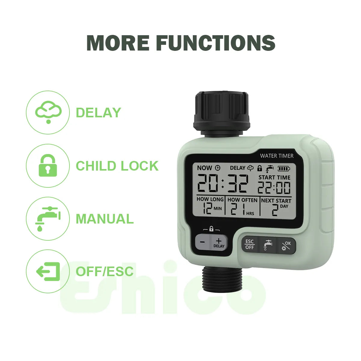 Eshico HCT-322 Automatic Water Timer Garden Digital Irrigation Machine Intelligent Sprinkler Used Outdoor to Save Water&Time
