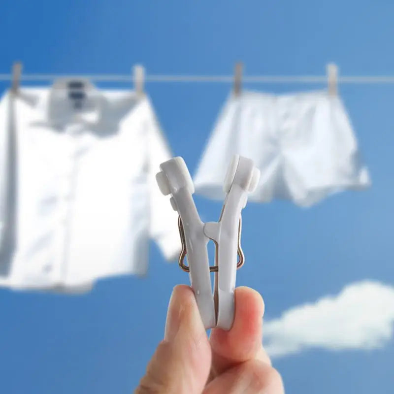 16 pcs Windproof Seamless Clothes Clips Household Plastic Laundry Drying Clips Soft Clothespins Photo Hangers Racks