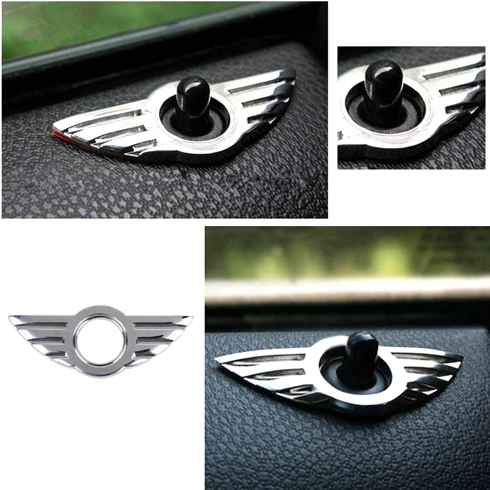 Car Accessories 6.3 x 2.5cm Silver Chrome Door Pin Badge Emblem Fit for BMW MINI Cooper/Roadster/Clubman/Coupe