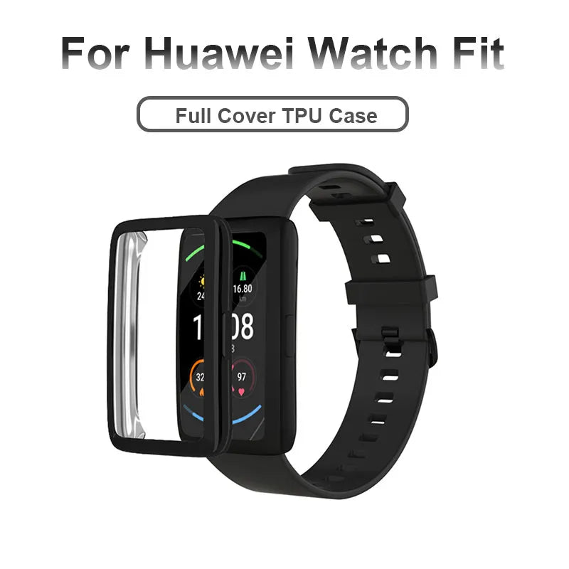 Strap For Huawei Watch Fit Band Fit/Fit 2 With Case Metal Bracelet Huawei Film Screen Protector For Smart Watchband Accessories