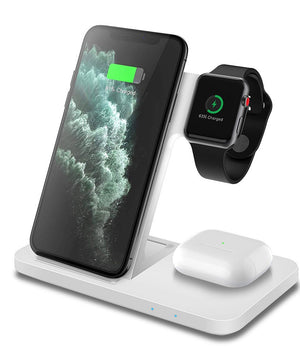 DCAE 15W Fast Wireless Charger Dock Station For iPhone 14 13 12 11 XS XR X 8 Apple Watch 8 7 6 SE 5 AirPods 3 Pro Charging Stand