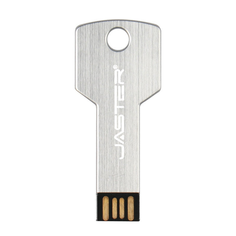 JASTER Metal key Shape USB Flash Drive Pen Drives Custom logo Memory Stick Real Capacity U Disk 4G 8G 16G 32GB 64GB 128GB