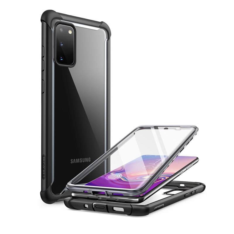 For Samsung Galaxy S20 Case/S20 5G Case (2020 Release) Ares Full-Body Rugged Clear Bumper Case WITH Built-in Screen Protector