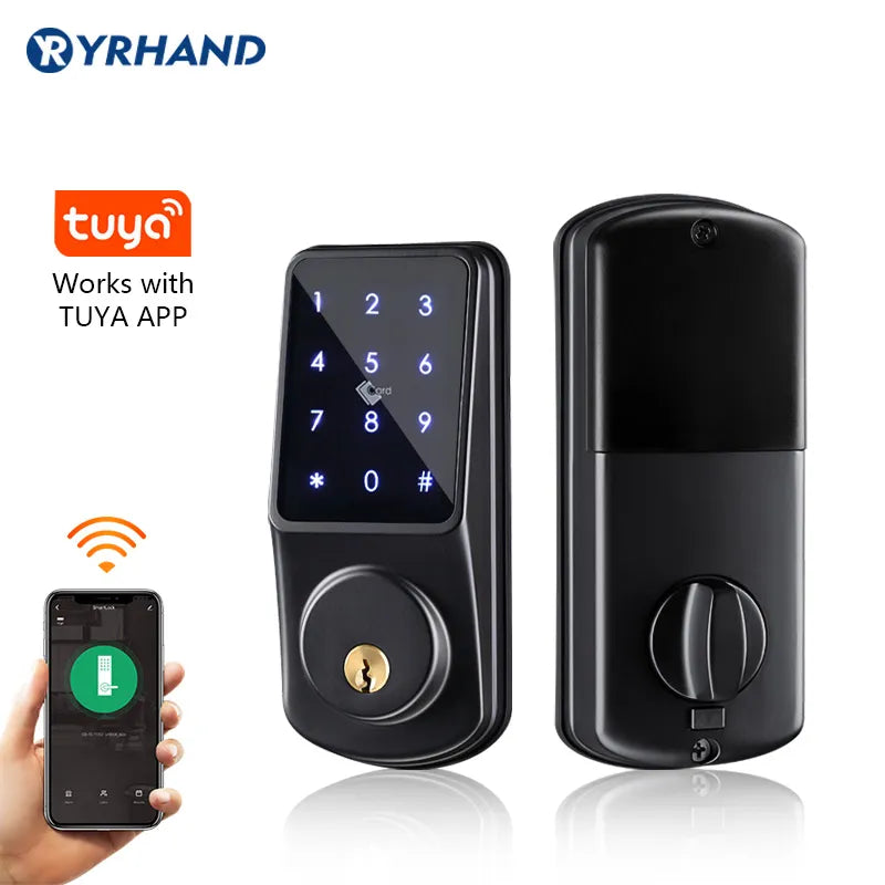 Tuya Smartlife Home WiFi Keyless Secure Keypad Remote Control Deadbolt Electronic Digital Smart Rfid Door Lock