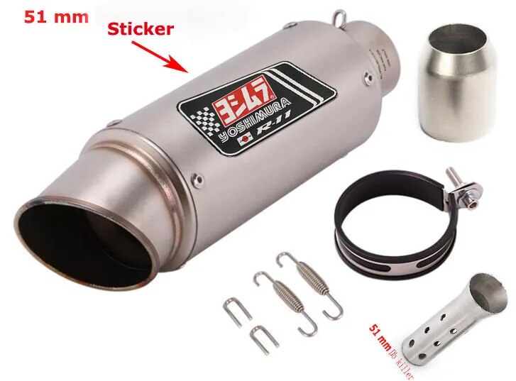 51mm/60mm Motorcycle exhaust pipe with DB killer Motor Exhaust Pipe Muffler Carbon Fiber GP-project for most Scooter s1000rr R65