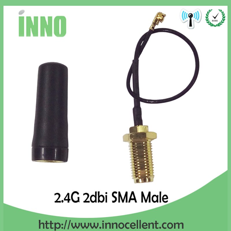 2.4Ghz Antenna PBX SMA male 3dbi Zigbee 2.4 ghz wifi antenna mini antena aerial PCI U.FL IPX to RP-SMA Pigtail Extension Cable