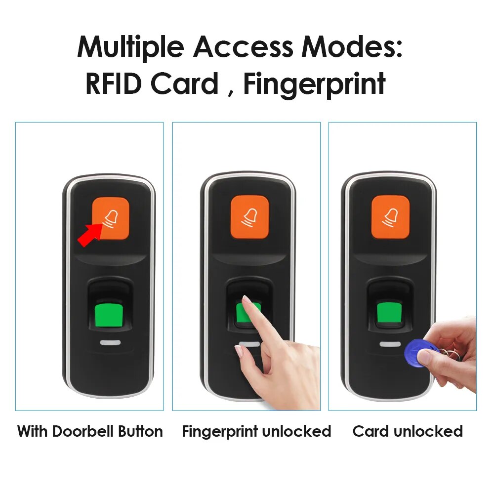 Biometric Access Control Reader Fingerprint with Management Card RFID 125Khz Access Control System Support WG 26 1000 User