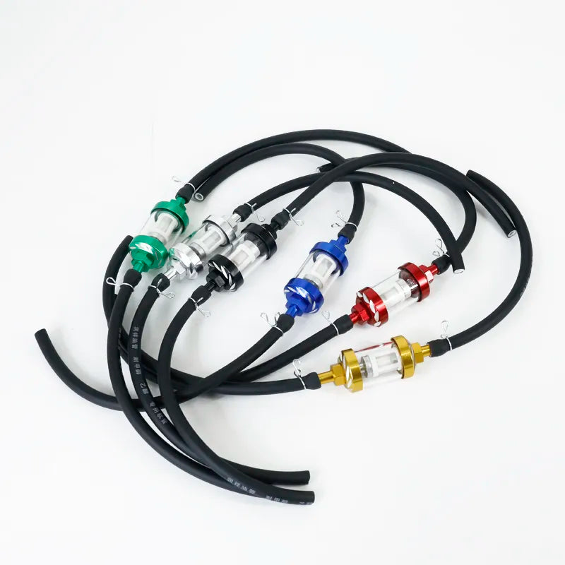 8mm Motorcycle Inner Fuel Filter Gasoline Filters + 40CM Petrol Fuel Line Hose + 4 Clips Moto Scooter Dirt Bike